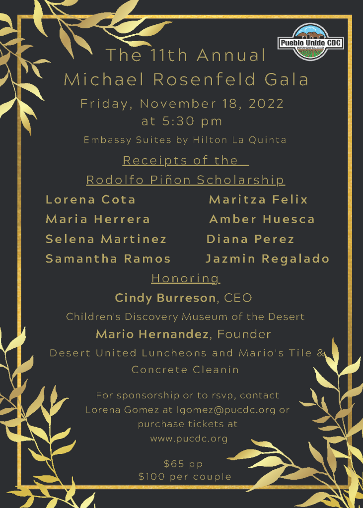 Pueblo Unido CDC The 11th Annual Michael Rosenfeld Gala CCEDA